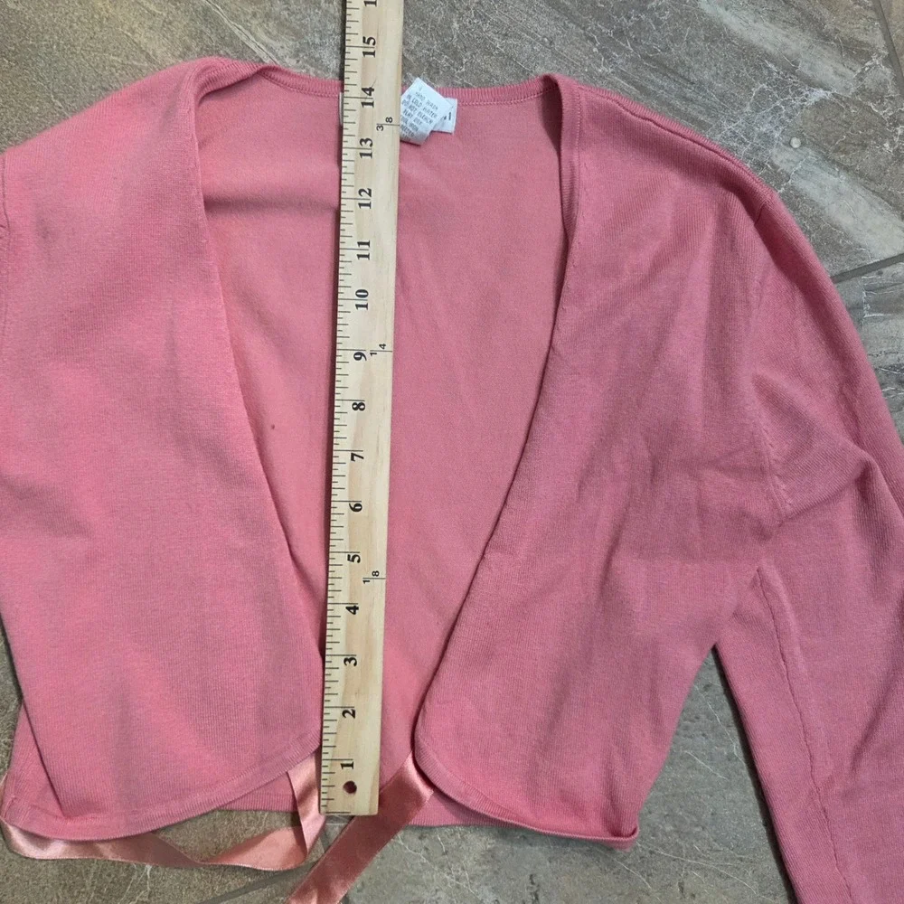 Y2K Fairycore Dressbarn Pink Paisley Midi Dress & Tie-Front Cardigan Size 4
